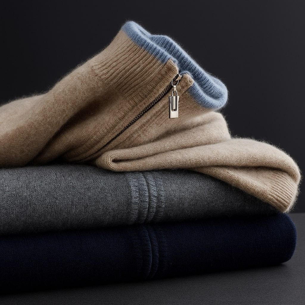 ROSSI ROMA™ | Heren Gebreide Jas met Ritssluiting Warmte en Elegante Dagelijkse Stijl