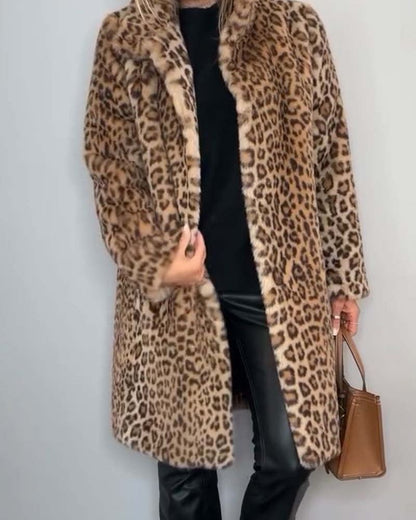 BIANCA | Lange Luipaardjas met Tijdloze Elegantie en Verfijnd Comfort