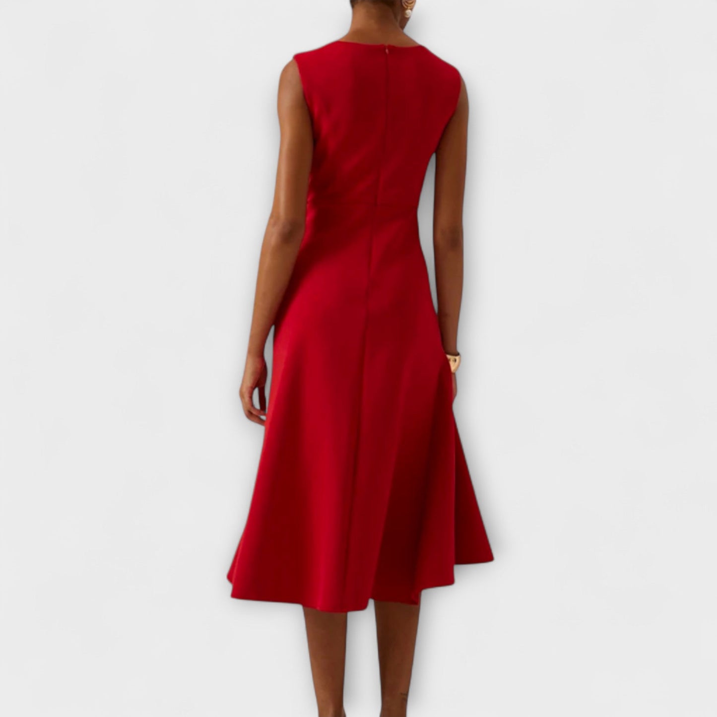 Juliette – Asymmetrische Midi Jurk met Drapage