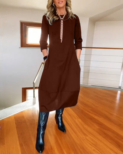VALENTINA | Elegante Maxi Jurk die het Silhouet Verfijnt en Dagelijks Comfort Biedt