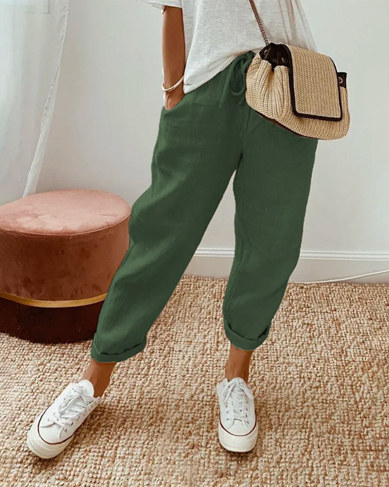SANNE™ | Casual Damesbroek met Ademend Comfort en Tijdloze Elegantie voor Elke Dag