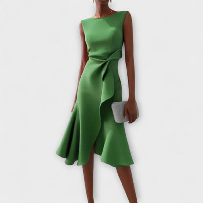 Juliette – Asymmetrische Midi Jurk met Drapage