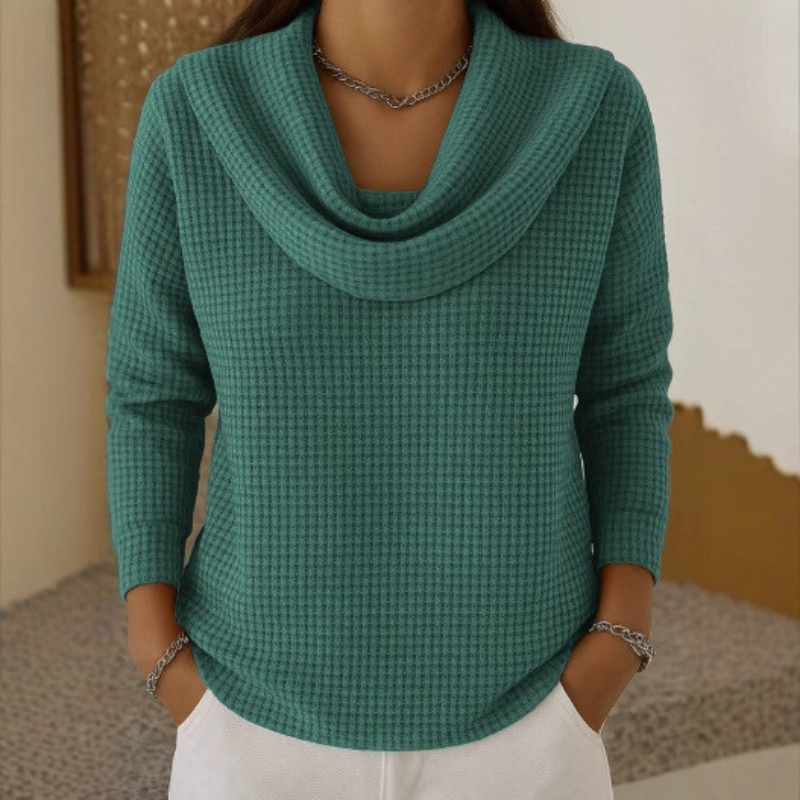 AMBER™ | Elegante Trui met Warm Comfort en Vloeiende Watervalhals voor Elke Dag