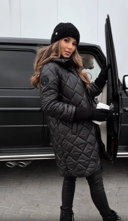 Bogna | Elegante gewatteerde winterjas met capuchon