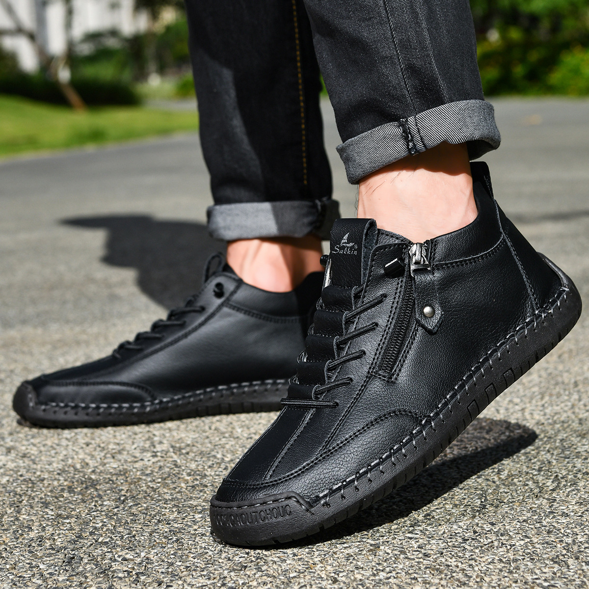 Christian™ | Nubuckleder Schoenen met Rits voor Mannen