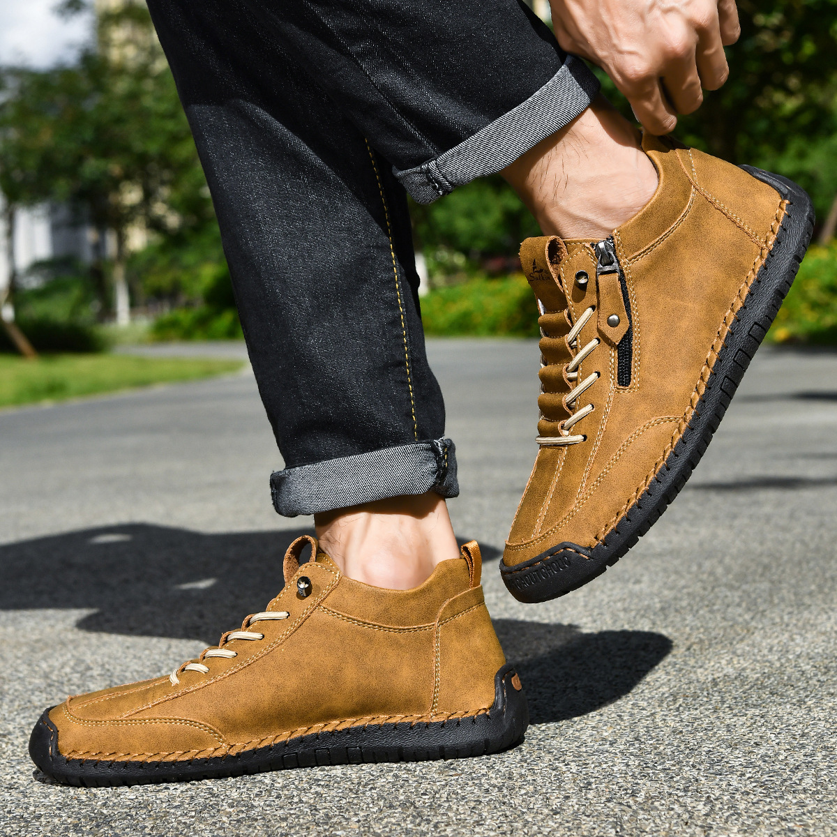 Christian™ | Nubuckleder Schoenen met Rits voor Mannen
