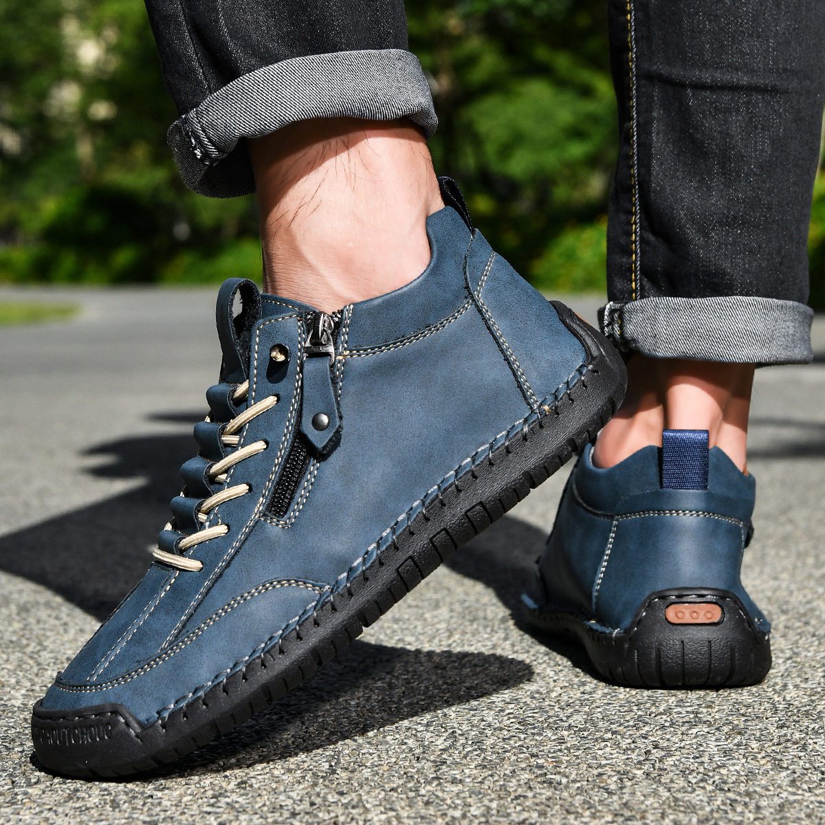 Christian™ | Nubuckleder Schoenen met Rits voor Mannen