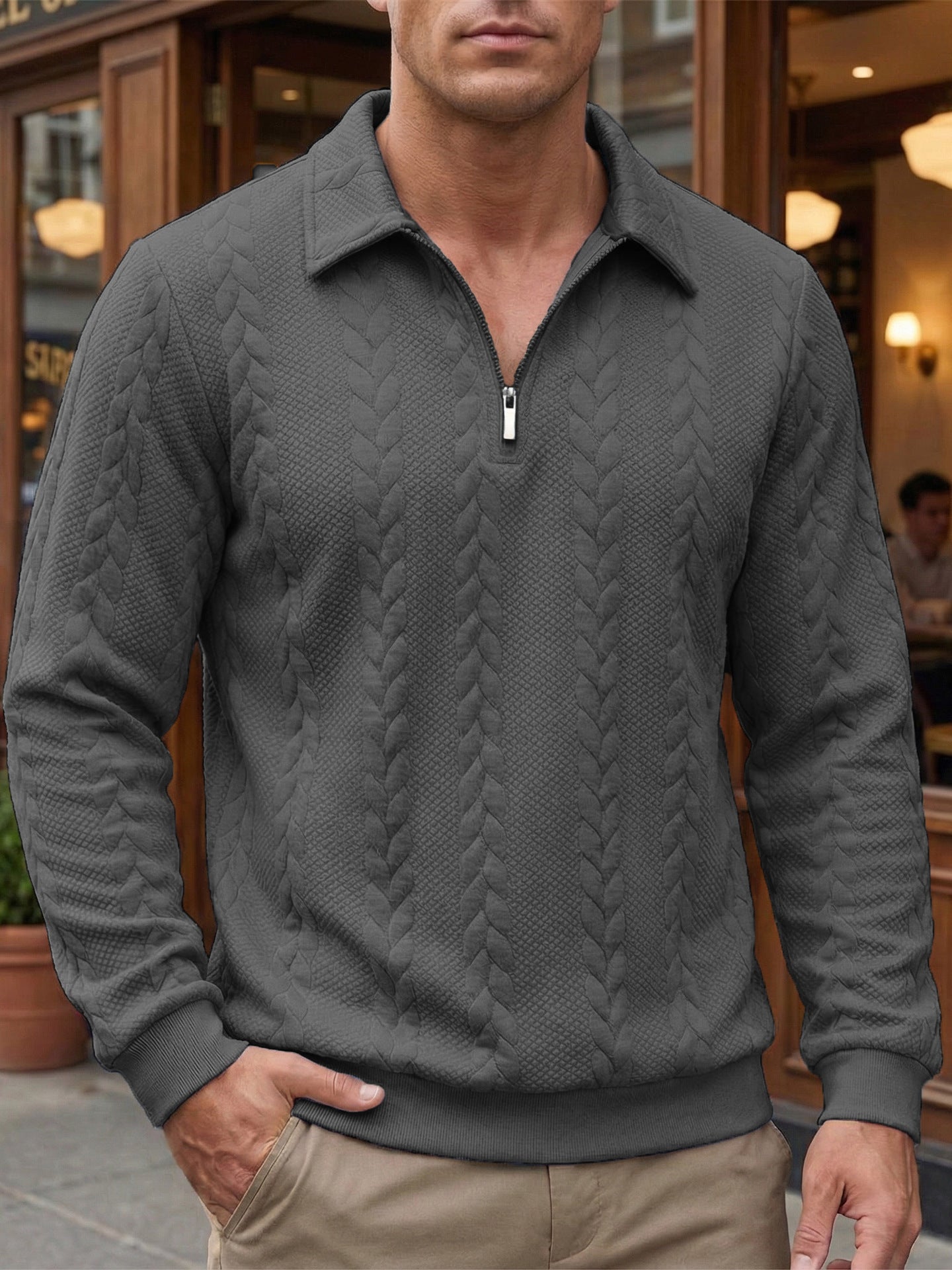 RAVELLO™ | Quarter Zip Polo met Verzorgde Look en Dagelijks Comfort voor Heren