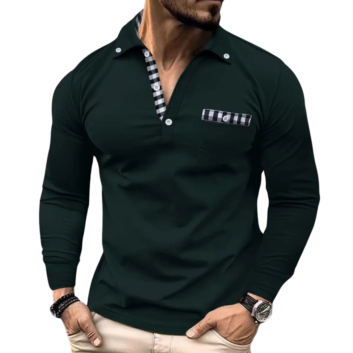 ARMAND | ELEGANTE POLO MET RUITDETAILS VOOR HEREN