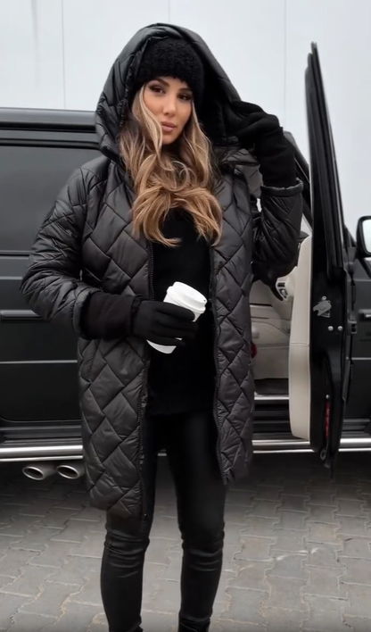 Bogna | Elegante gewatteerde winterjas met capuchon