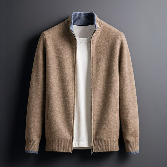 ROSSI ROMA™ | Heren Gebreide Jas met Ritssluiting Warmte en Elegante Dagelijkse Stijl