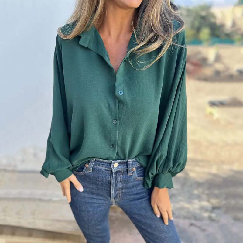 JUNO | Elegante Blouse met Verfijnde Lanternmouwen
